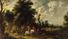 Landscape with a Hunting Party by Jacques d'Arthois