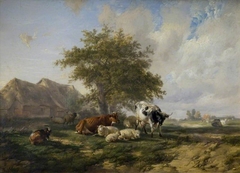 Landscape With Cattle And Sheep by Thomas Sidney Cooper