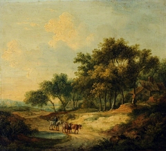 Landscape with Figure on Horseback and Cattle by Patrick Nasmyth