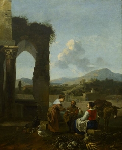 Landscape with Peasants by Hendrick Mommers