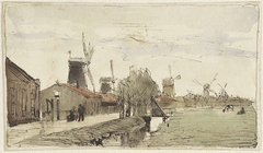 Landschap met molens by Coen Metzelaar