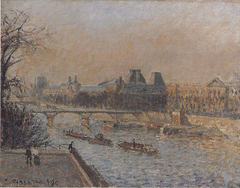 Le Louvre, soleil couchant, 3e série by Camille Pissarro