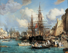 Le Port de Brest en 1864 by Jules Achille Noël