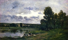 Les laveuses by Charles-François Daubigny