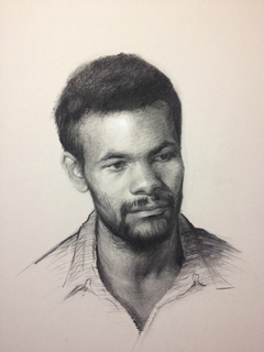 Life portrait drawing by H Masacz