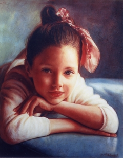 "Portrait of a little girl" by Οδυσσέας Οικονόμου