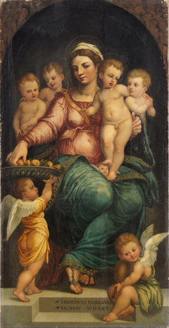 Madonna mit Kind, von Engeln umgeben by Francesco Floriani