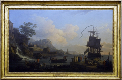 Marine and landscape on the shores of the Mediterranean by Claude-Joseph Vernet