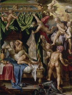 Mars and Venus surprised by Vulcan by Joachim Anthonisz. Wtewael