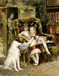 Michael and Xenia, children of the Tsar Alexander III by Albert Edelfelt