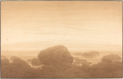 Moonrise on an Empty Shore by Caspar David Friedrich