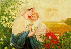 Mother Mary with the Holy Child Jesus Christ, Oil/canvas, 1913 by Adolf Hitler