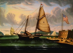 New York Harbor with Pilot Boat "George Washington" by Thomas Chambers