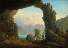 North-Norwegian Landscape with Natural Arch by Christian Due