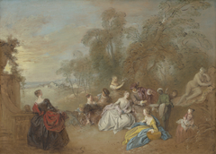 On the Terrace by Jean-Baptiste Pater