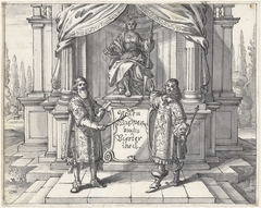 Ontwerp voor het frontispiece van Dess neuen Teutschen Wappenbuchs Vierter Teil by Unknown Artist