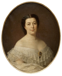 Oscara Fredrica Leopoldina Wahlström (1828-1895), g.m. grosshandlaren, bruksägaren och bankmannen Joseph Nathanael Michaëli by Amalia Lindegren