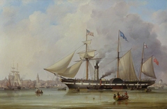 Paddle steamer 'President' in the Mersey off Liverpool by Samuel Walters