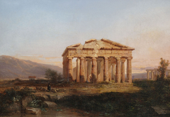 Paestum Temple in Morning Light by Jules Coignet