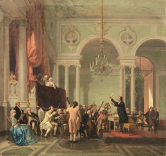 Paisiello who stages his opera La Serva Padrona before Catherine II of Russia by Annibale Gatti