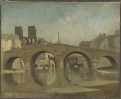 Paris, le Vieux Pont Saint-Michel by Jean-Baptiste-Camille Corot