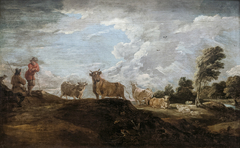 Paysage au taureau by David Teniers the Younger