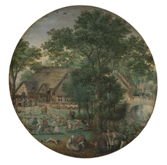 Peasant Wedding. The Wedding Dance in the open Air by Lucas van Valckenborch