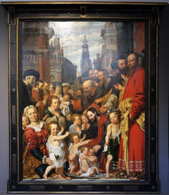 Portrait historié of Michel Poppen and his family, with a self-portrait of the artist by Werner van den Valckert