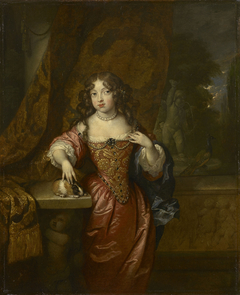 Portrait of a Girl with a Guinea-pig by Anonymous