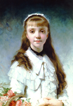 Portrait of a young girl (alternate title: Young Girl with Bouquet) by Charles Joshua Chaplin