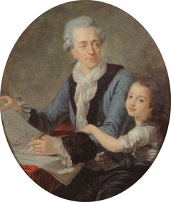 Portrait of Claude Nicolas Ledoux (1736-1806) with his daughter by Johann Melchior Wyrsch