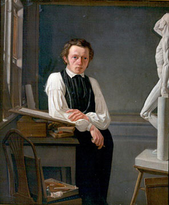 portrait of the painter Niels Peter Holbech by Wilhelm Bendz