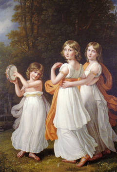 Portrait of the youngest daughters of Maximilian I of Bavaria (Sophie, Marie, and Ludovika) by Joseph Karl Stieler