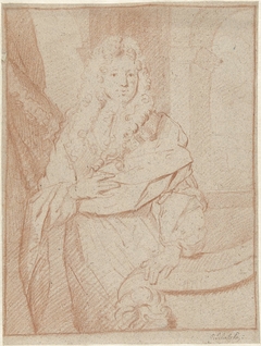 Portret van een staande onbekende man by Godfried Schalcken