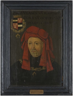 Portret van 'Heer Vranck vâ Borselen, Grave vâ Oostervât, starf Ao, 1470' by Nederlandse school