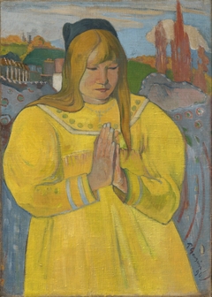 Praying Breton girl / Young christian girl by Paul Gauguin