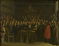 Ratification of the Peace of Münster between Spain and the Dutch Republic in the Town Hall of Münster, 15 May 1648 by Gerard ter Borch II