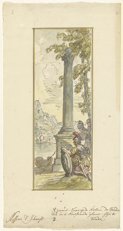 Rinaldo leest op de zuil de wonderen van het eiland by Elias van Nijmegen