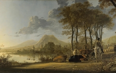 River Landscape with Horseman and Peasants by Aelbert Cuyp