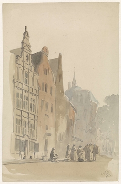 Ronde Lutherse kerk en enige huizen te Amsterdam by Adrianus Eversen