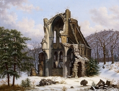 Ruins of Heisterbach Abbey in Winter by Wilhelm Steuerwaldt