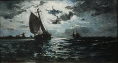 Sailing Vessel in Moonlight by Paul Gauguin