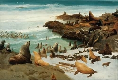 Seal Rocks, Farallons by Albert Bierstadt