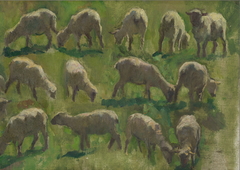 Sheep in a Field (Study) by Henry Luyten