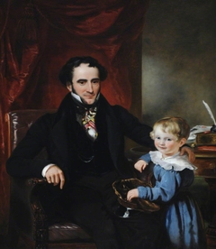 Sir George Crewe, 8th Bt (1795 – 1844) and his Son, later Sir John Harpur Crewe, 9th Bt (1824-1886) by Ramsay Richard Reinagle