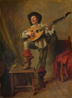 Soldier Playing the Theorbo by Jean-Louis-Ernest Meissonier