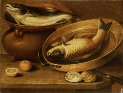 Still Life of Fish and Lemons by Clara Peeters