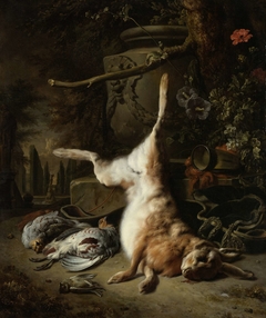 Still Life with Hare and other Hunting Trophies by Jan Weenix