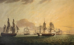 The East Indiaman 'General Goddard' Capturing Dutch East Indiamen, June 1795 by Thomas Luny