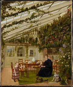 The Family of Mr. Westfal in the Conservatory by Eduard Gaertner